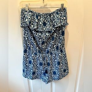 Vineyard Vines Tile Medallion Ruffle Romper Coverup